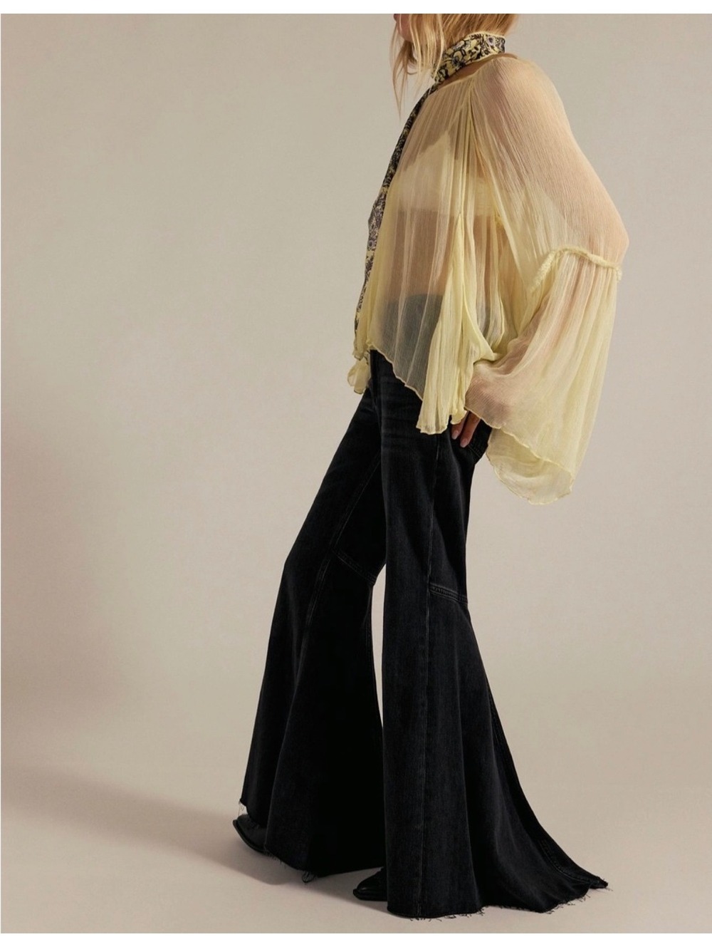 We The Free Black High-Waisted Wide-Leg Jeans